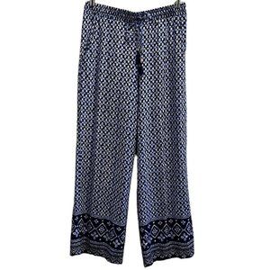 Tommy Bahama Casual Pants Womens Size Large Pull On Blue Floral Printed Stretch
